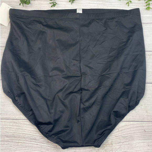 NEW COASTAL BLUE Womens High Waist Tummy Control Black Swim Bikini Bottom 2x - Picture 6 of 6